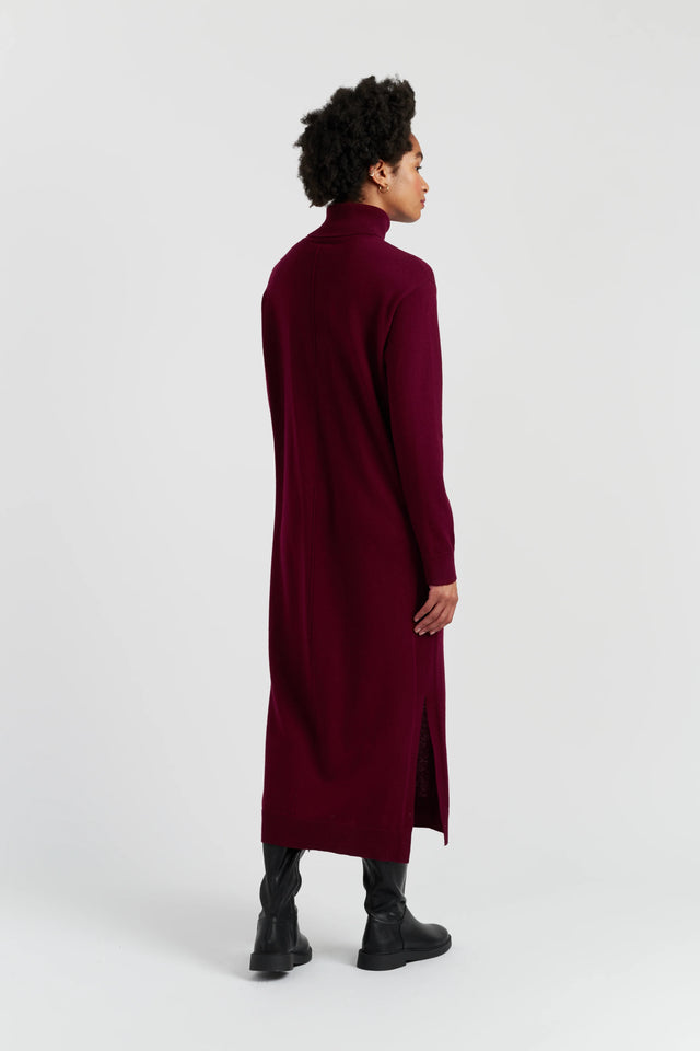 Claret Wool-Cashmere Midi Rollneck Dress image 3
