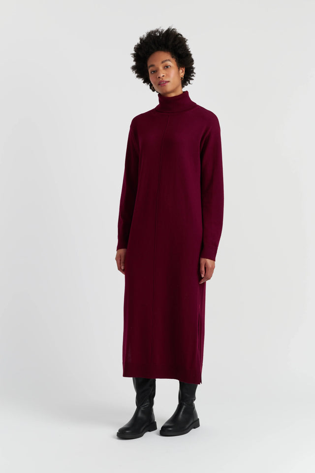 Claret Wool-Cashmere Midi Rollneck Dress image 2