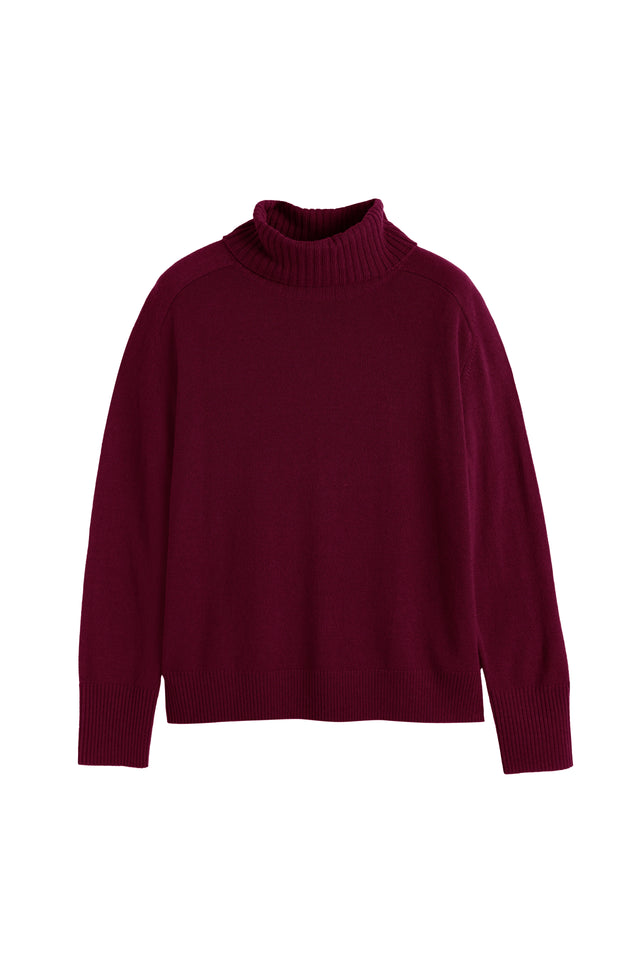 Claret Wool-Cashmere Raglan Rollneck Sweater image 4