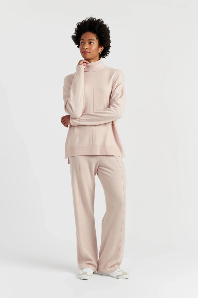 Bone Wool-Cashmere Relaxed Rollneck Sweater image 3