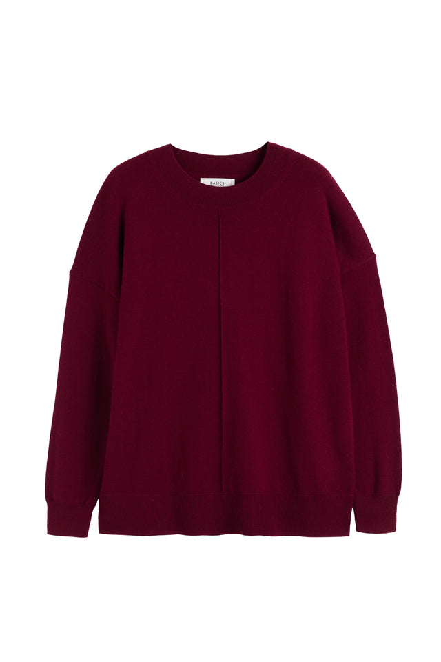 Claret Wool-Cashmere Slouchy Sweater image 4