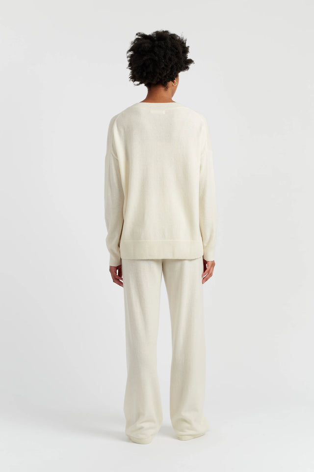 Cream Wool-Cashmere Slouchy Sweater image 3
