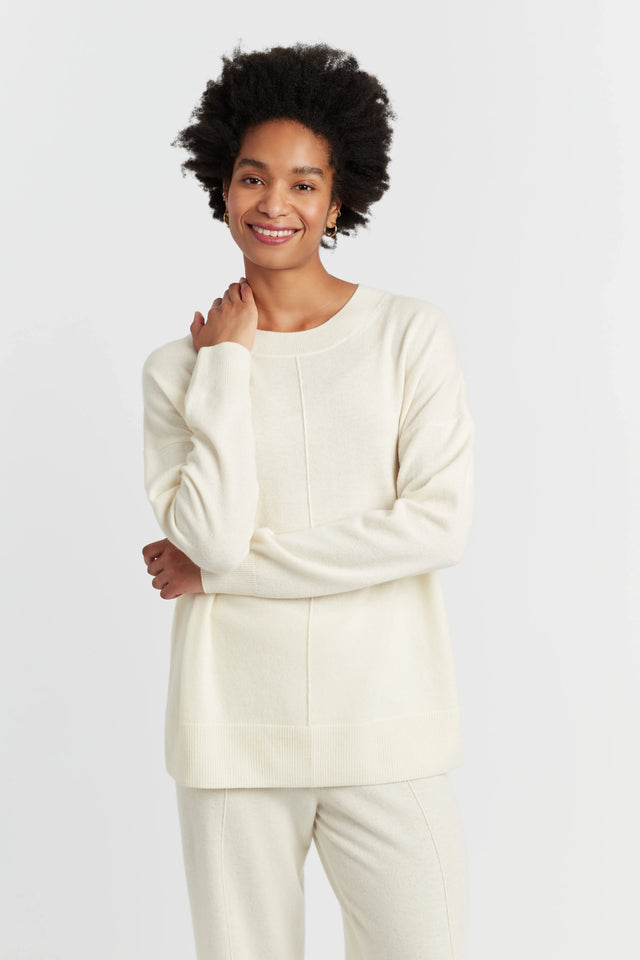 Cream Wool-Cashmere Slouchy Sweater image 1