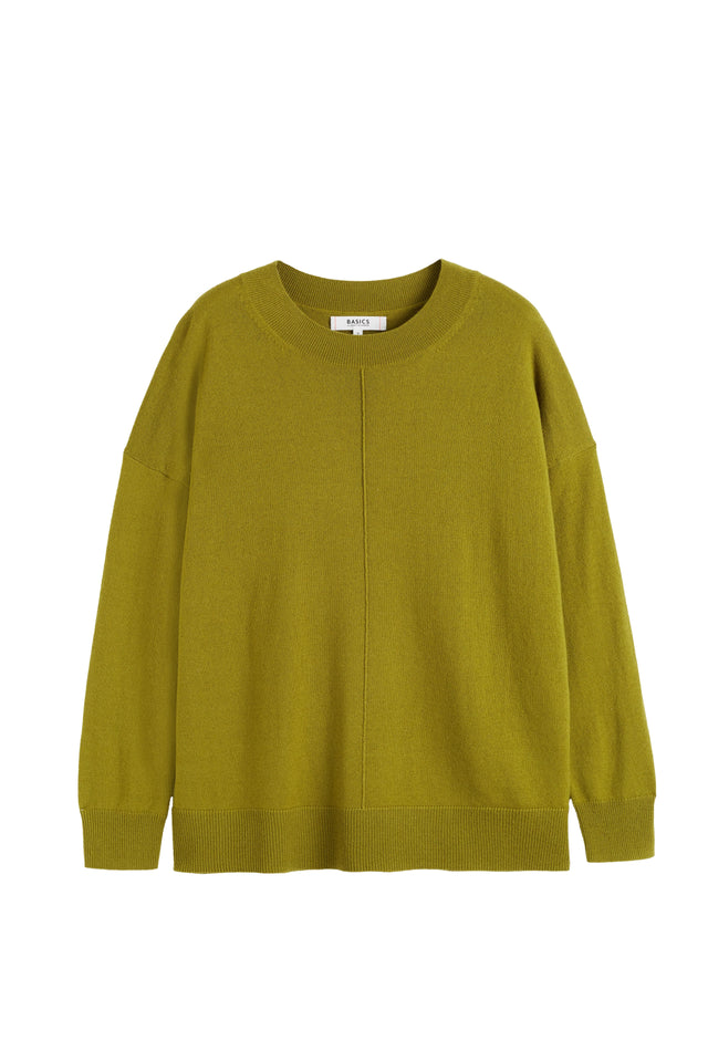 Olive Wool-Cashmere Slouchy Sweater image 4