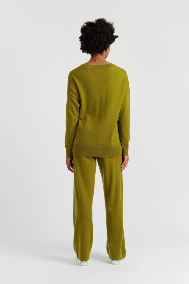Olive Wool-Cashmere Slouchy Sweater image 3