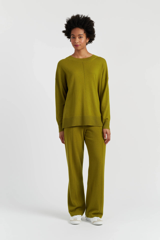 Olive Wool-Cashmere Slouchy Sweater image 2