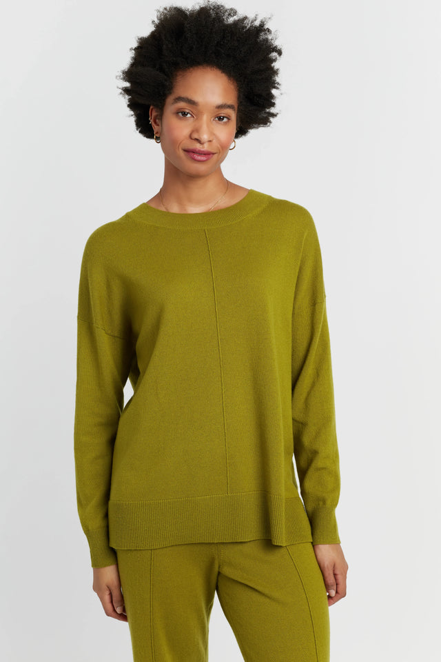 Olive Wool-Cashmere Slouchy Sweater image 1