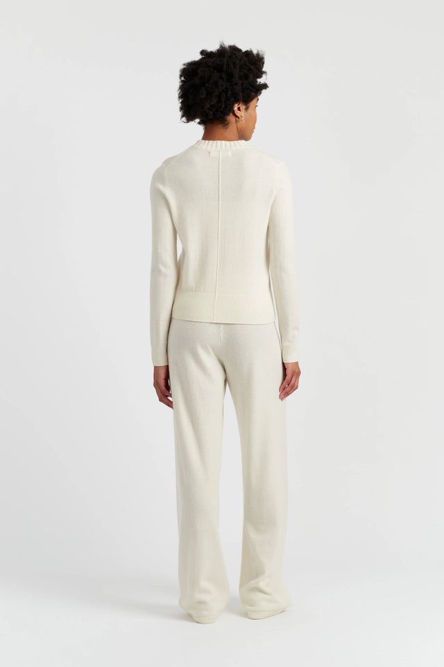 Cream Wool-Cashmere Cropped Sweater image 3