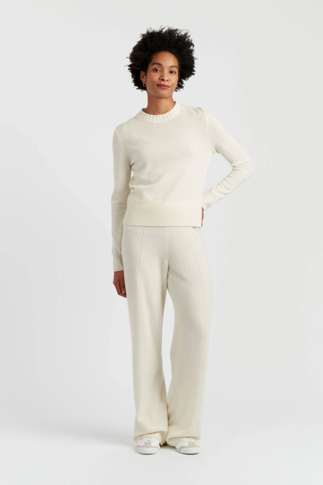 Cream Wool-Cashmere Cropped Sweater image 2