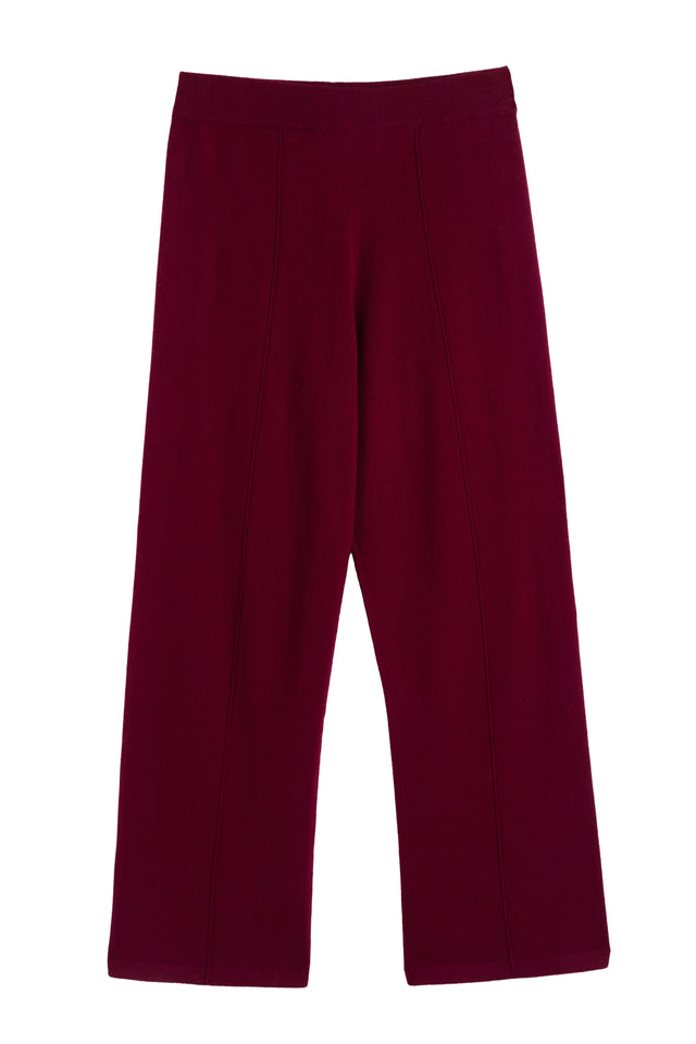 Claret Wool-Cashmere Wide-Leg Track Pants image 4