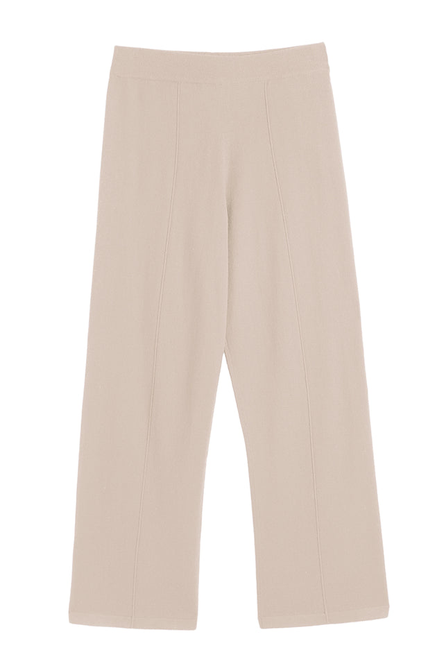 Bone Wool-Cashmere Wide-Leg Track Pants image 4