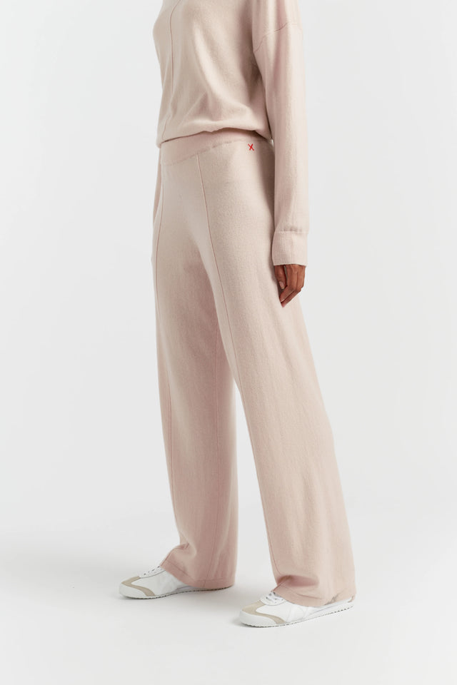 Bone Wool-Cashmere Wide-Leg Track Pants image 2