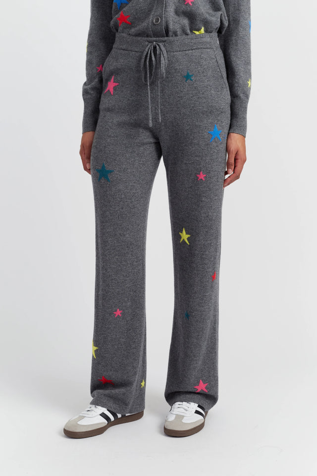 Grey Wool-Cashmere Star Track Pants image 2