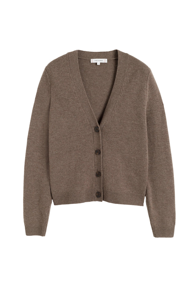 Mushroom Wool-Cashmere Elbow Patch Cardigan image 4