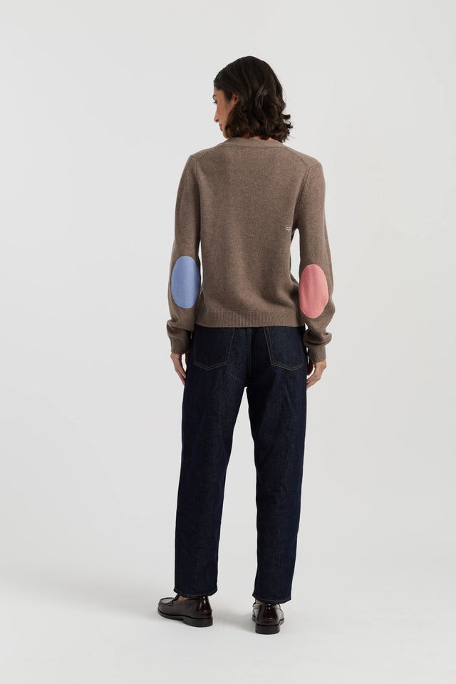 Mushroom Wool-Cashmere Elbow Patch Cardigan image 3