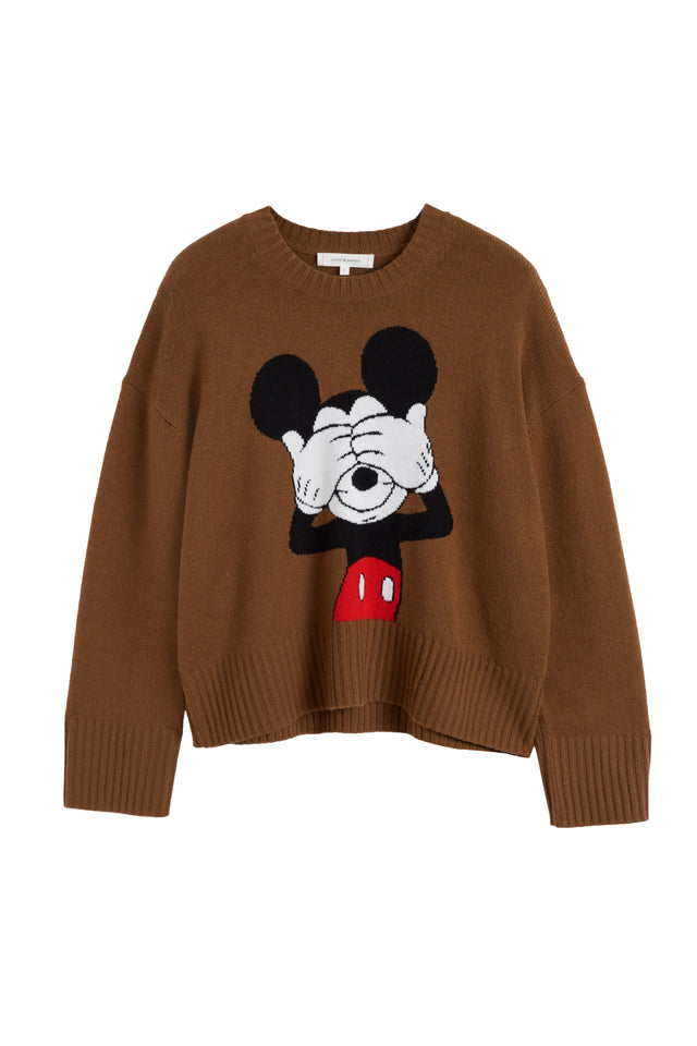 Toffee Wool-Cashmere Peeakabo Mickey Sweater image 5