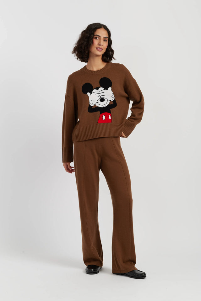 Toffee Wool-Cashmere Peeakabo Mickey Sweater image 2