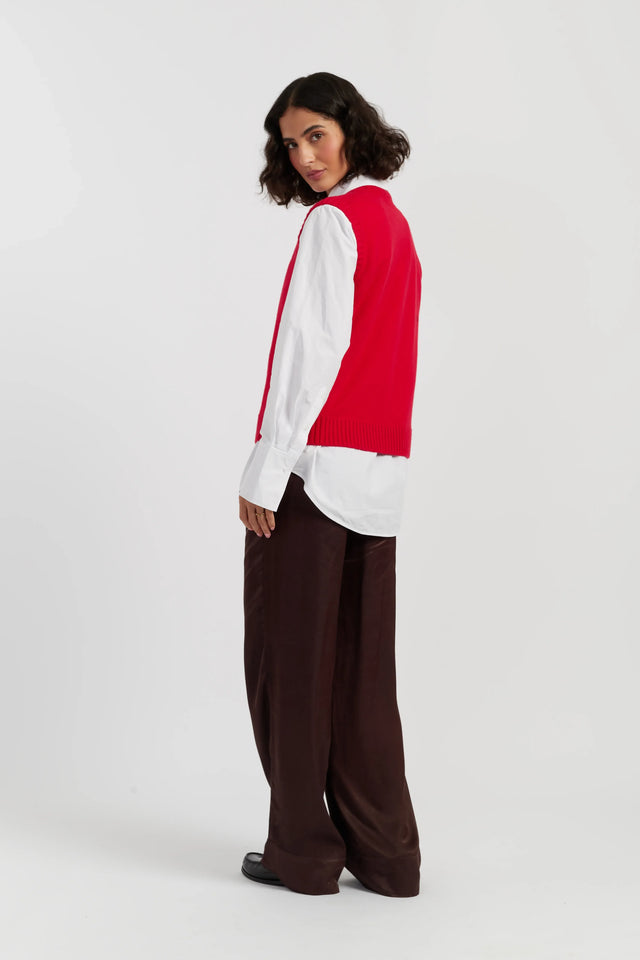 Red Wool-Cashmere Mickey's Waistcoat image 3
