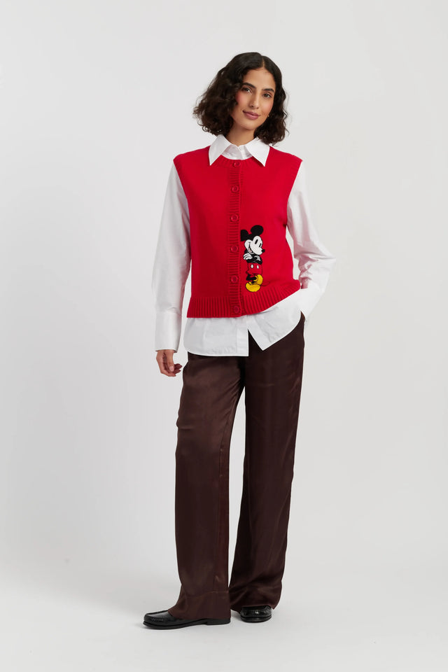 Red Wool-Cashmere Mickey's Waistcoat image 2