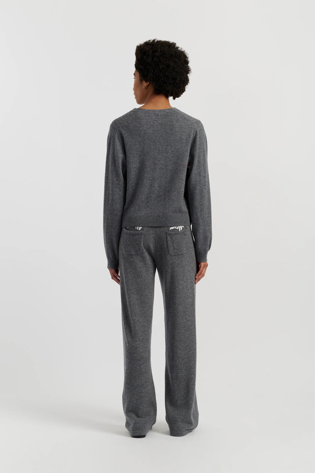 Grey Wool-Cashmere Mickey & Minnie Cardigan image 4
