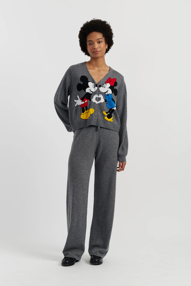 Grey Wool-Cashmere Mickey & Minnie Cardigan image 3
