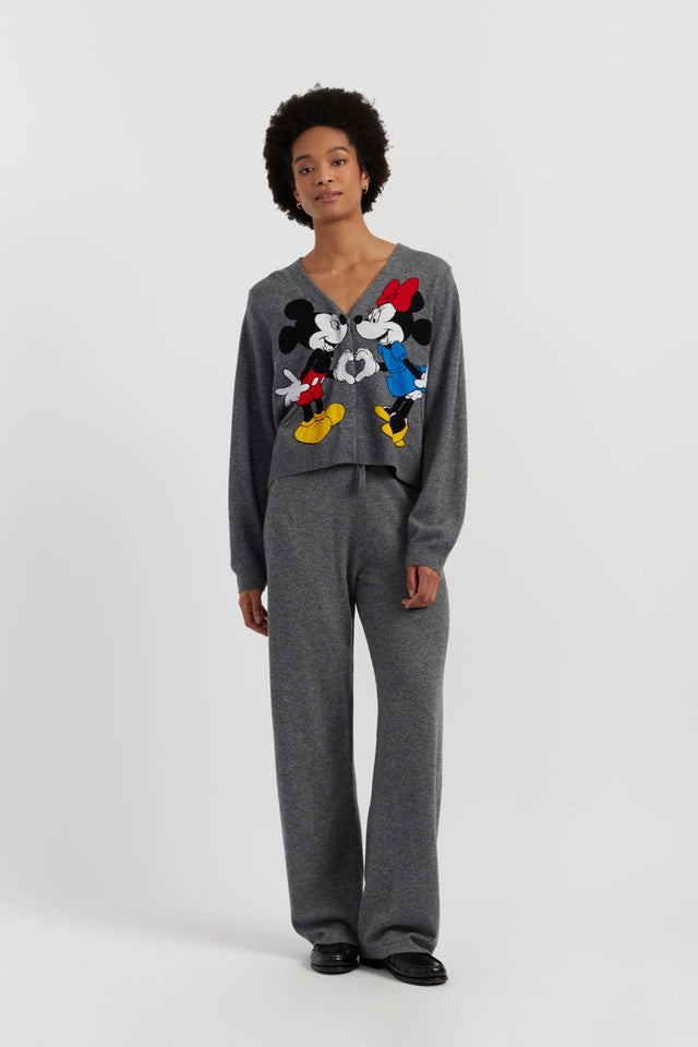 Grey Wool-Cashmere Mickey & Minnie Cardigan image 2