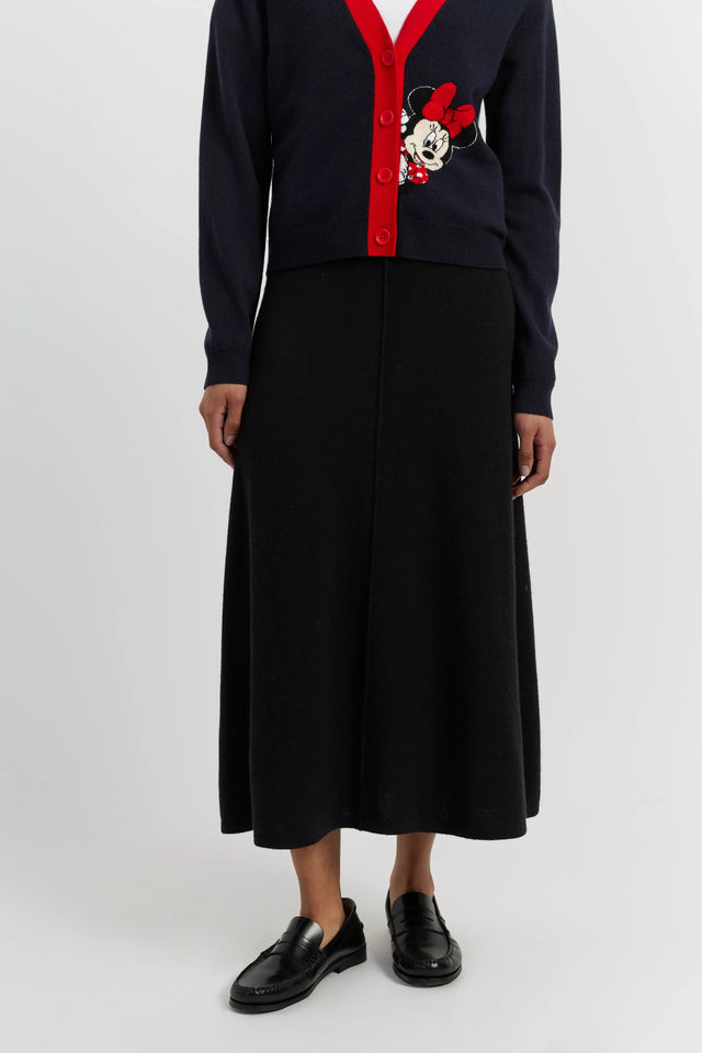 Navy Wool-Cashmere Minnie Peek Pocket Cardigan image 7