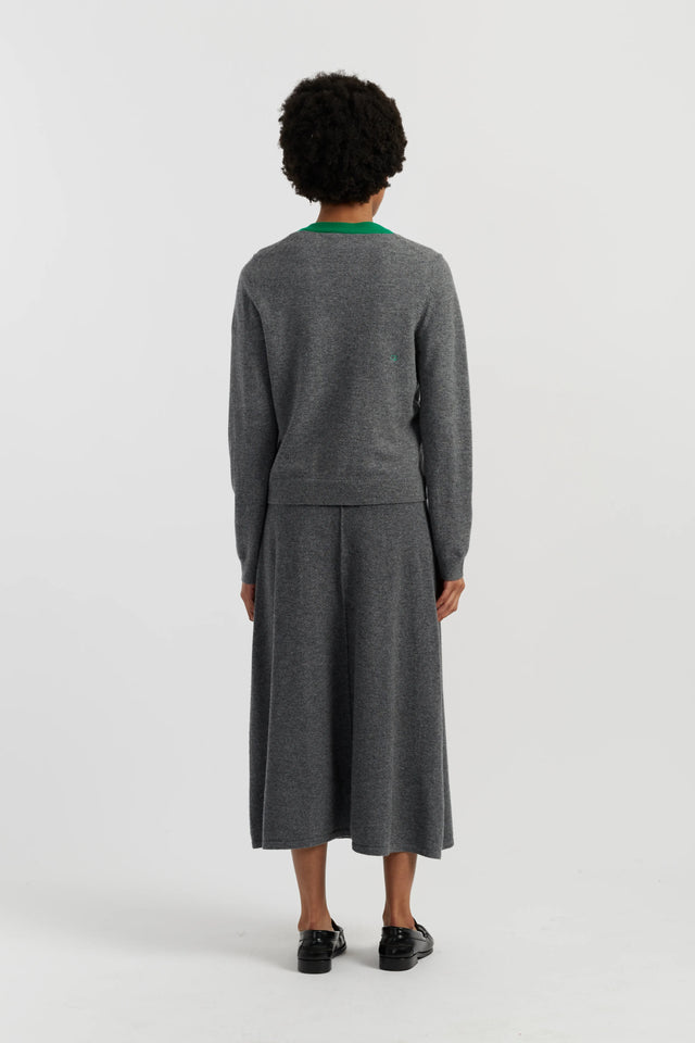 Grey Wool-Cashmere Mickey Peek Pocket Cardigan image 3
