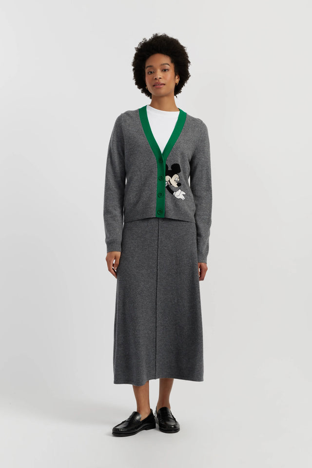 Grey Wool-Cashmere Mickey Peek Pocket Cardigan image 2