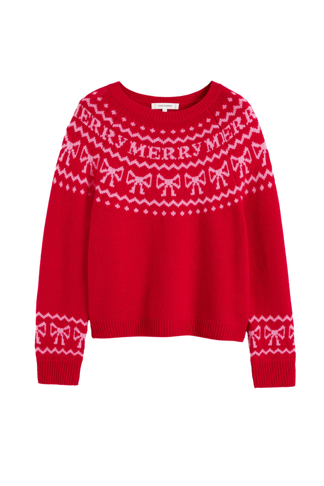 Red Wool-Cashmere Let's Be Merry Sweater image 6