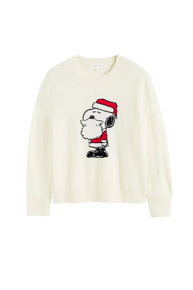 Cream Wool-Cashmere Snoopy Santa Sweater image 4