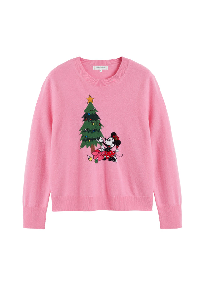 Pink Wool-Cashmere Minnie Christmas Sweater image 5