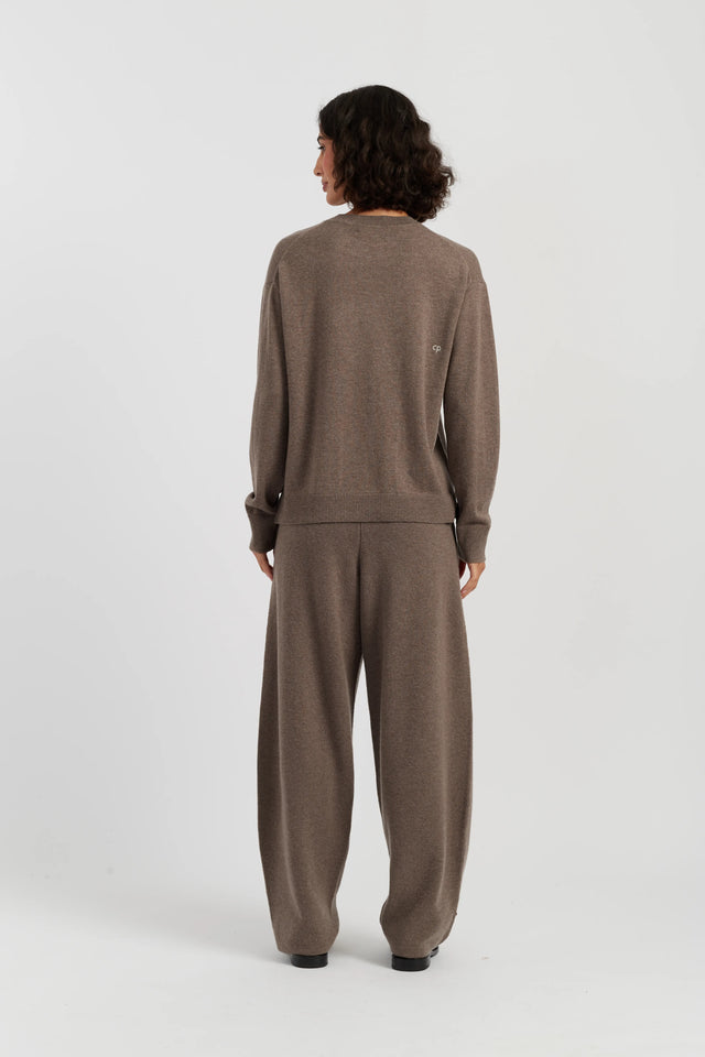 Oatmeal Wool-Cashmere Snoopy Peeking Pocket Sweater image 3