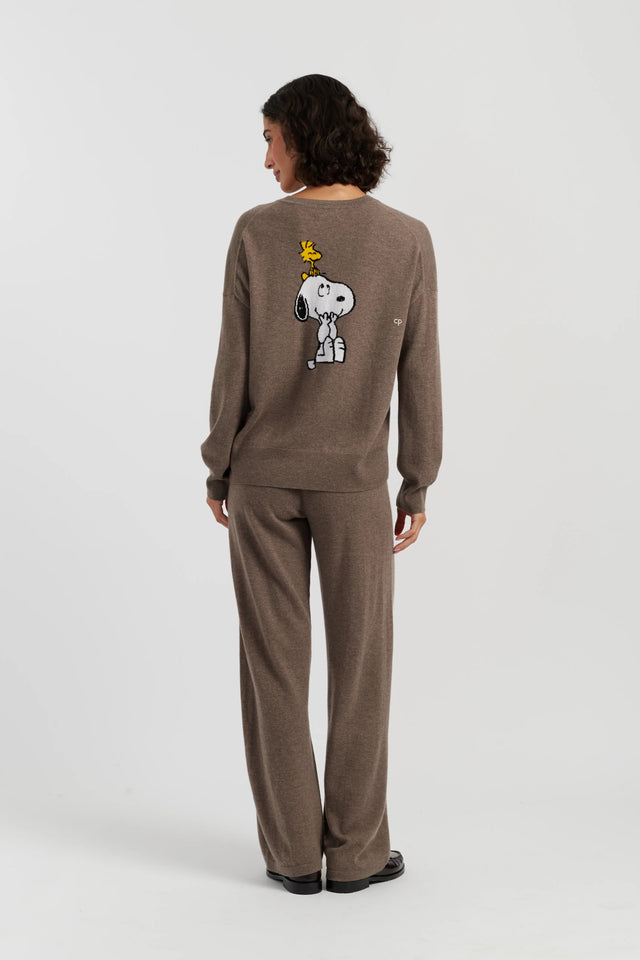 Oatmeal Wool-Cashmere Snoopy & Woodstock Sweater image 3