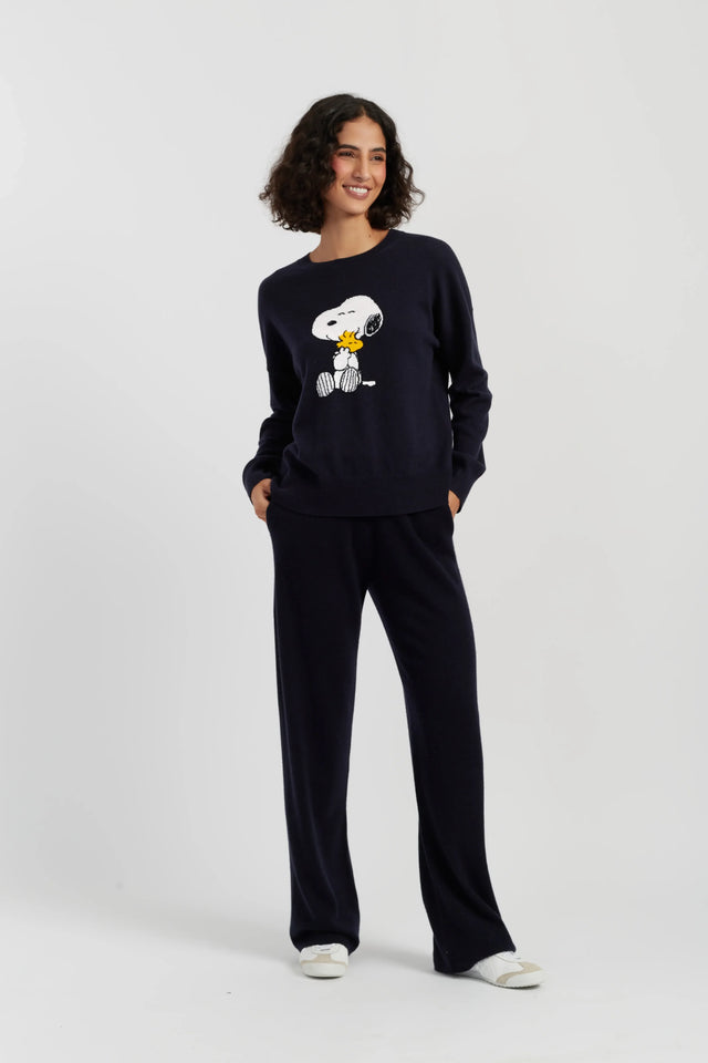 Navy Wool-Cashmere Snoopy & Woodstock Sweater image 2