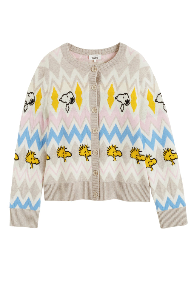 Multi Wool-Cashmere Snoopy Fairisle Cardigan image 5