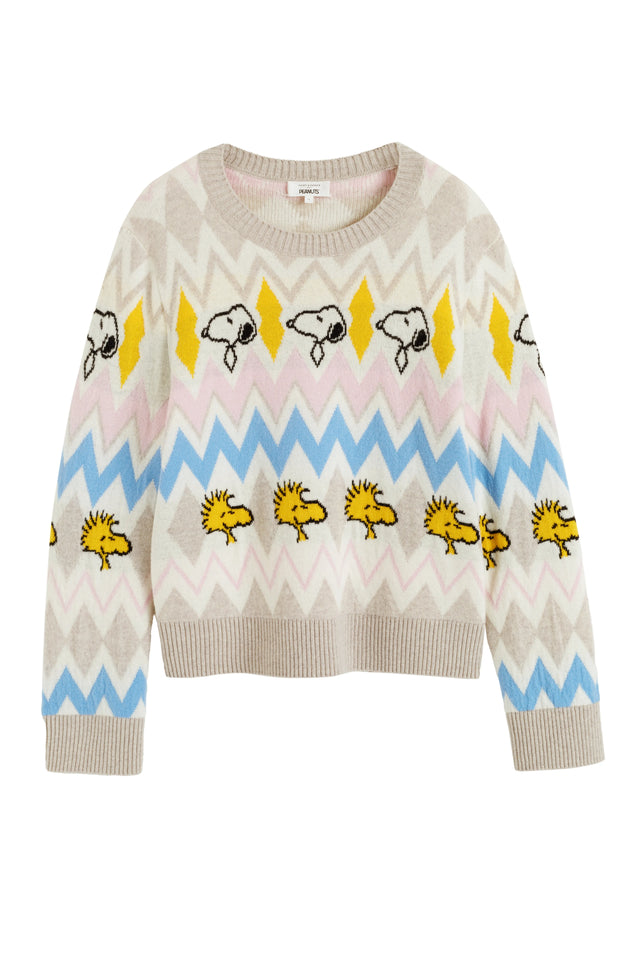 Multi Wool-Cashmere Snoopy Fairisle Sweater image 6