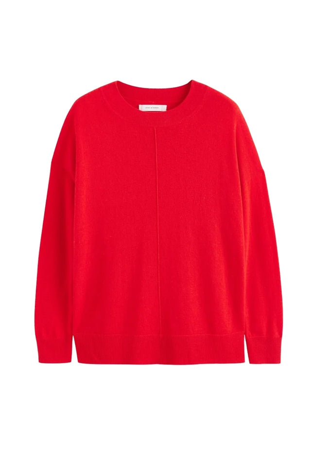 Velvet-Red Wool-Cashmere Slouchy Sweater image 6