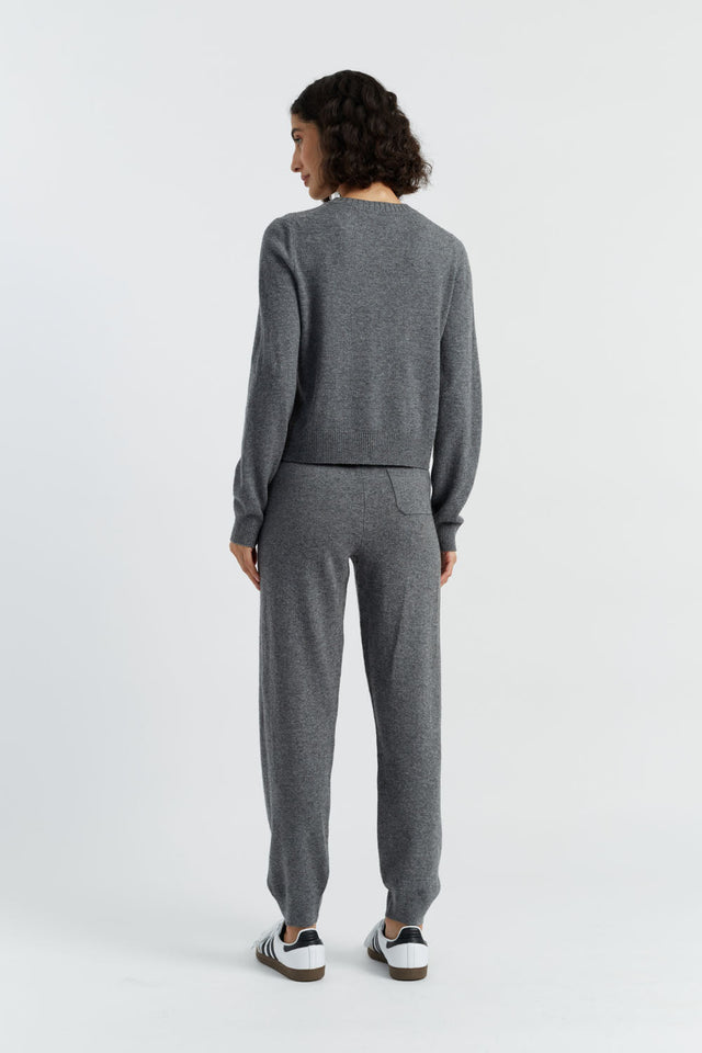 Grey Wool-Cashmere Cuffed Joggers image 4