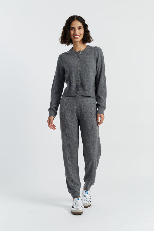 Grey Wool-Cashmere Cuffed Joggers image 3