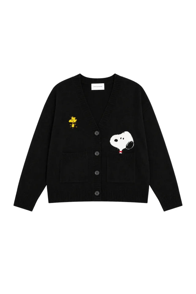Navy Wool-Cashmere Snoopy Peek Pocket Cardigan image 4