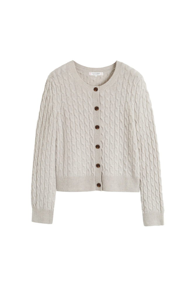 Chinchilla Pure Cashmere Cable Cardigan image 6