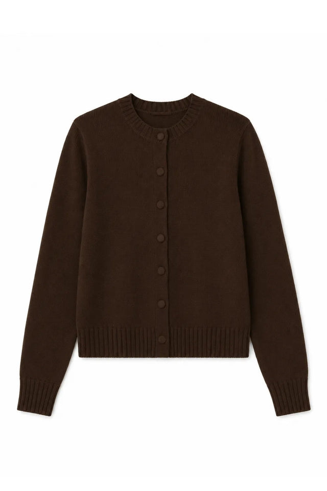 Chocolate Pure Cashmere Camille Cardigan image 6