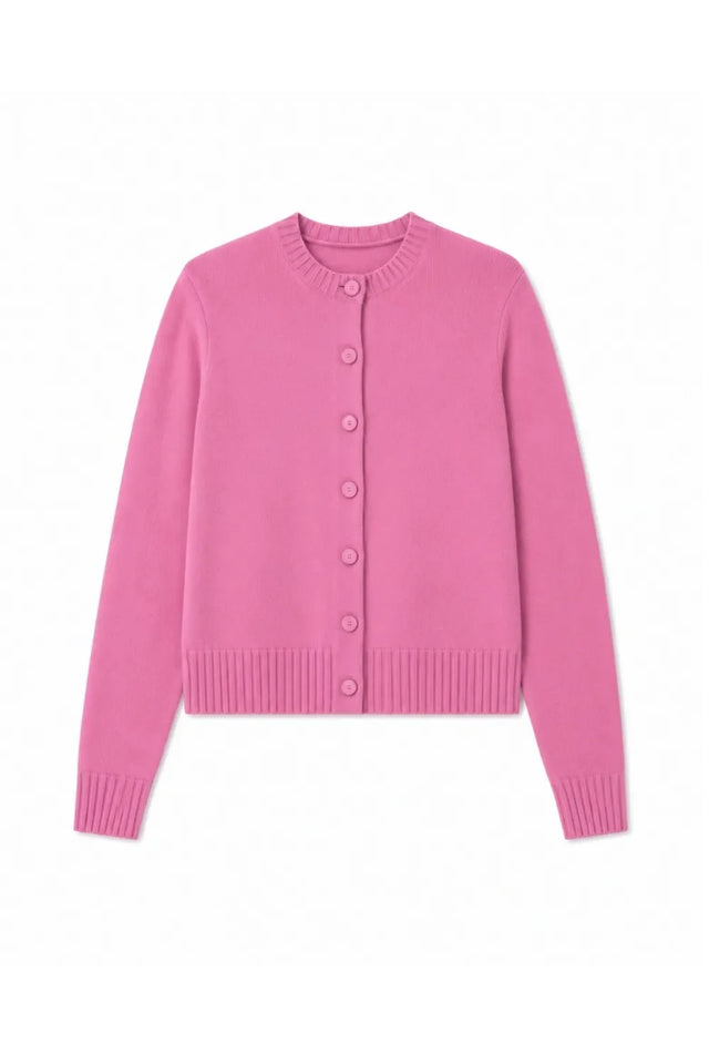 Flamingo-Pink Pure Cashmere Camille Cardigan image 6