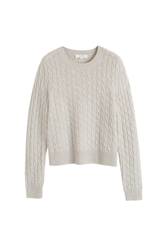 Chinchilla Pure Cashmere Cable Sweater image 7
