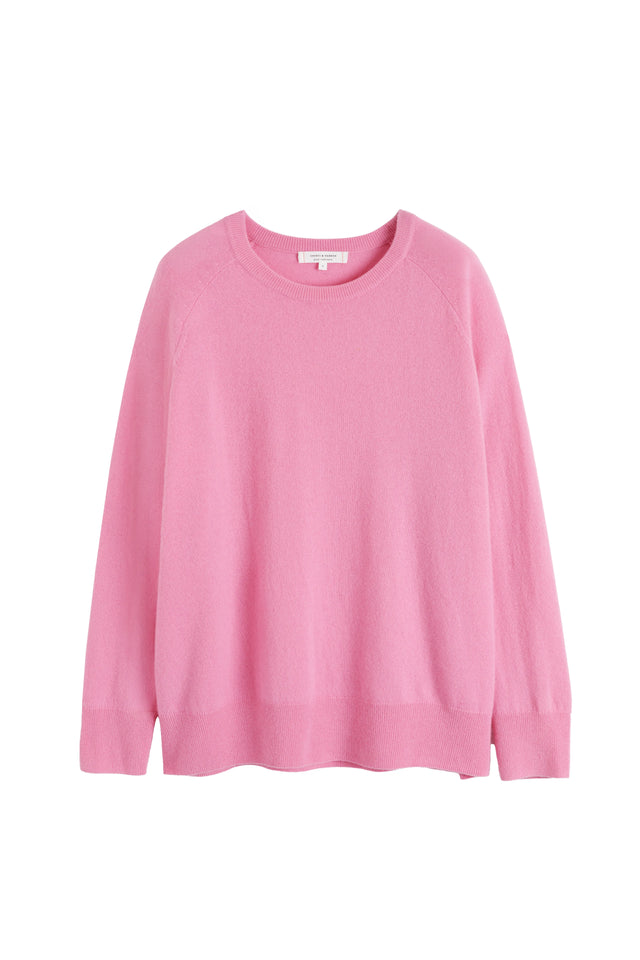 Flamingo-Pink Pure Cashmere Slouchy Sweater image 6