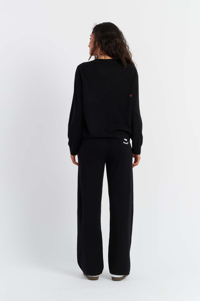 Black Wool-Cashmere Snoopy Sweater image 2