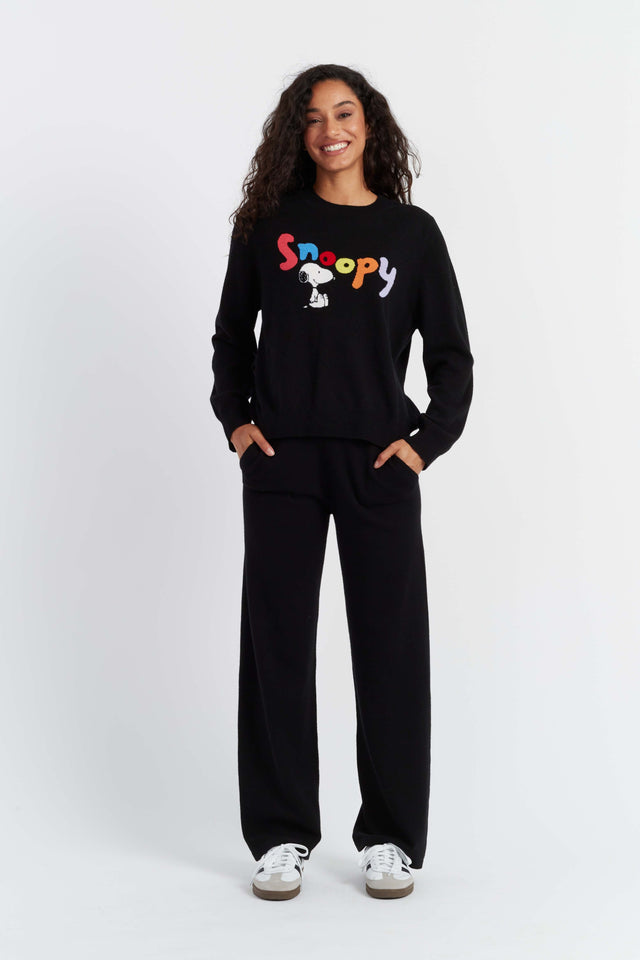 Black Wool-Cashmere Snoopy Sweater image 3