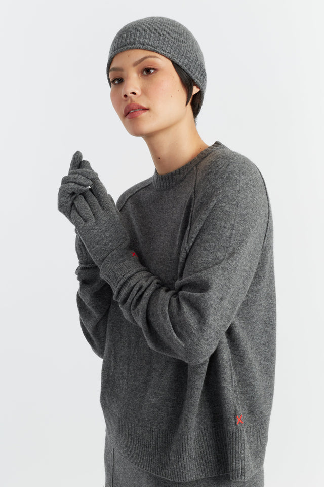 Grey Wool-Cashmere Gloves image 1