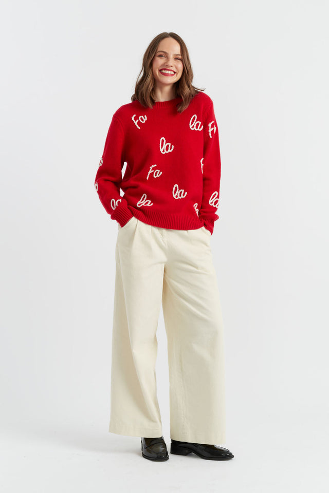 Red Wool-Cashmere Fa La La Sweater image 3